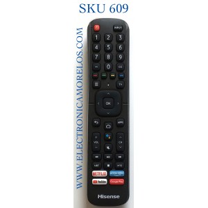 CONTROL REMOTO PARA TV HISENSE SMART TV  / NUMERO DE PARTE ERF2K60H / 10680A-W9HBRCB0009 / W9HBRCB0009 / MODELO 58H6500G